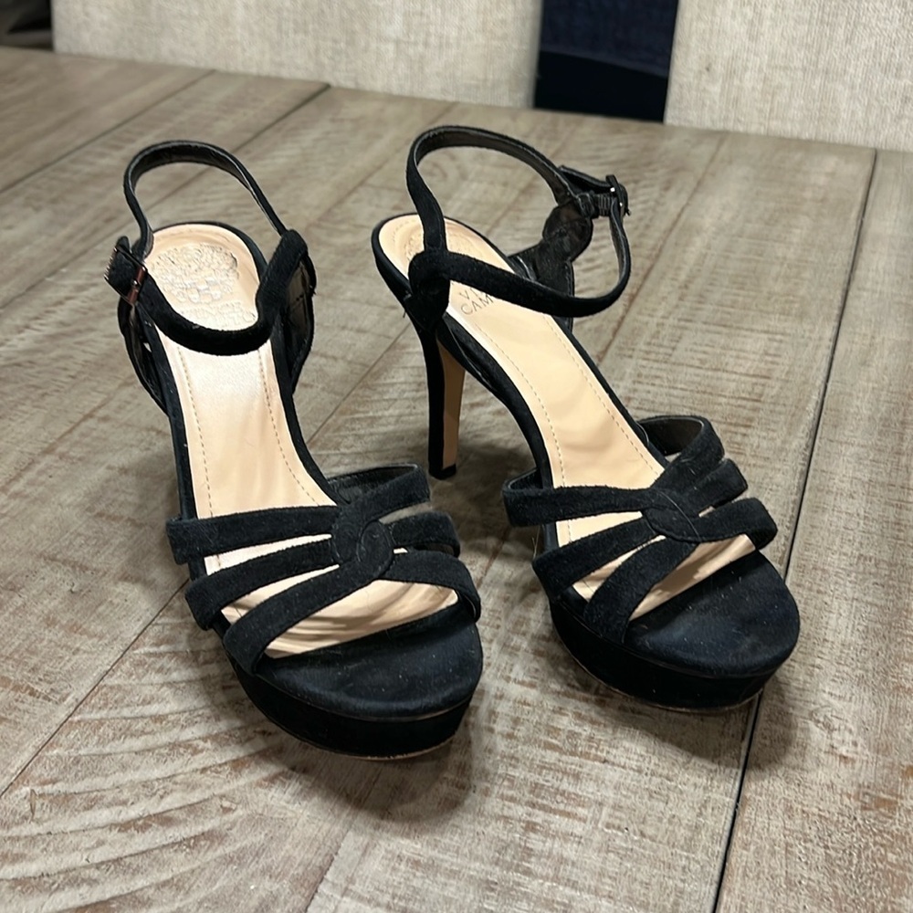 Vince Camuto Black Strappy Platform Heels